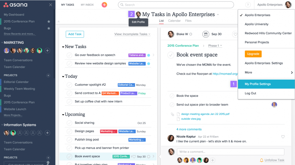 Asana apps to save time